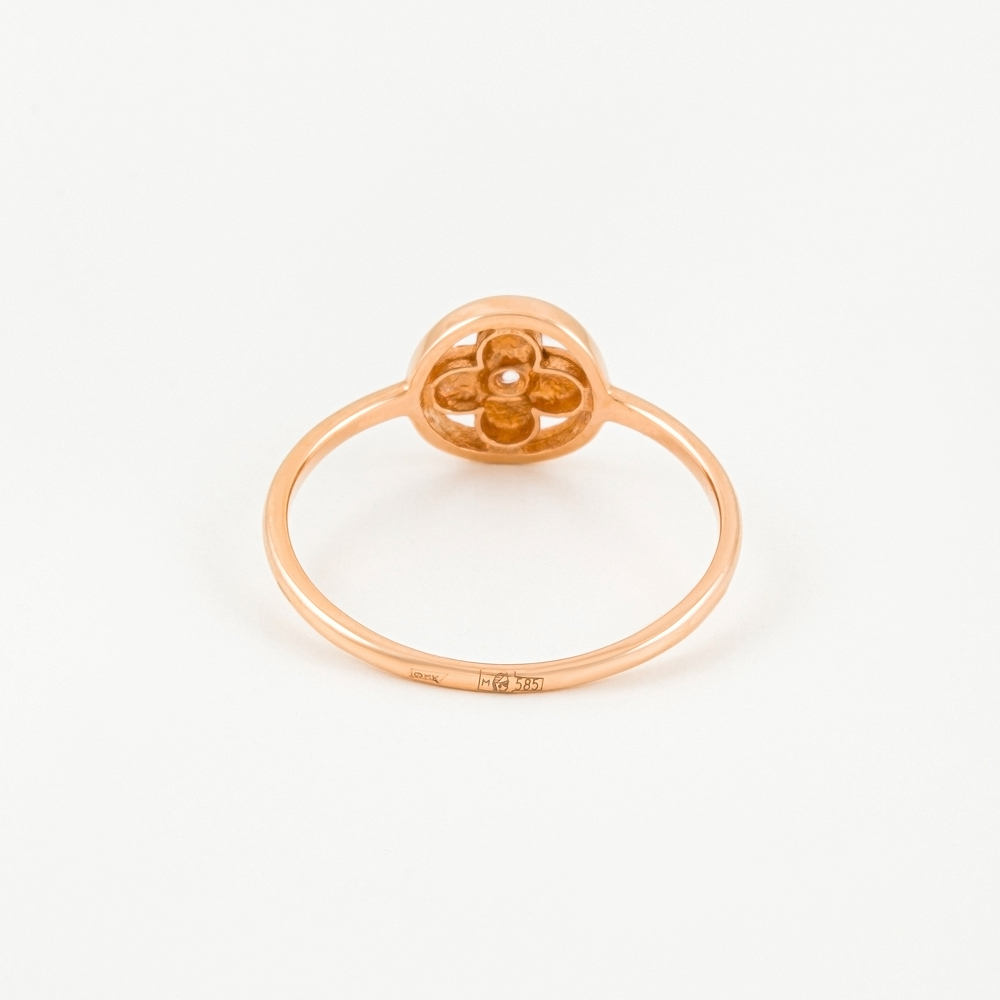 Золотое кольцо Жасмин из красного золота 585 пробы  со вставками (фианит) ЖНТДУ130011-Р, размеры от 16 до 17