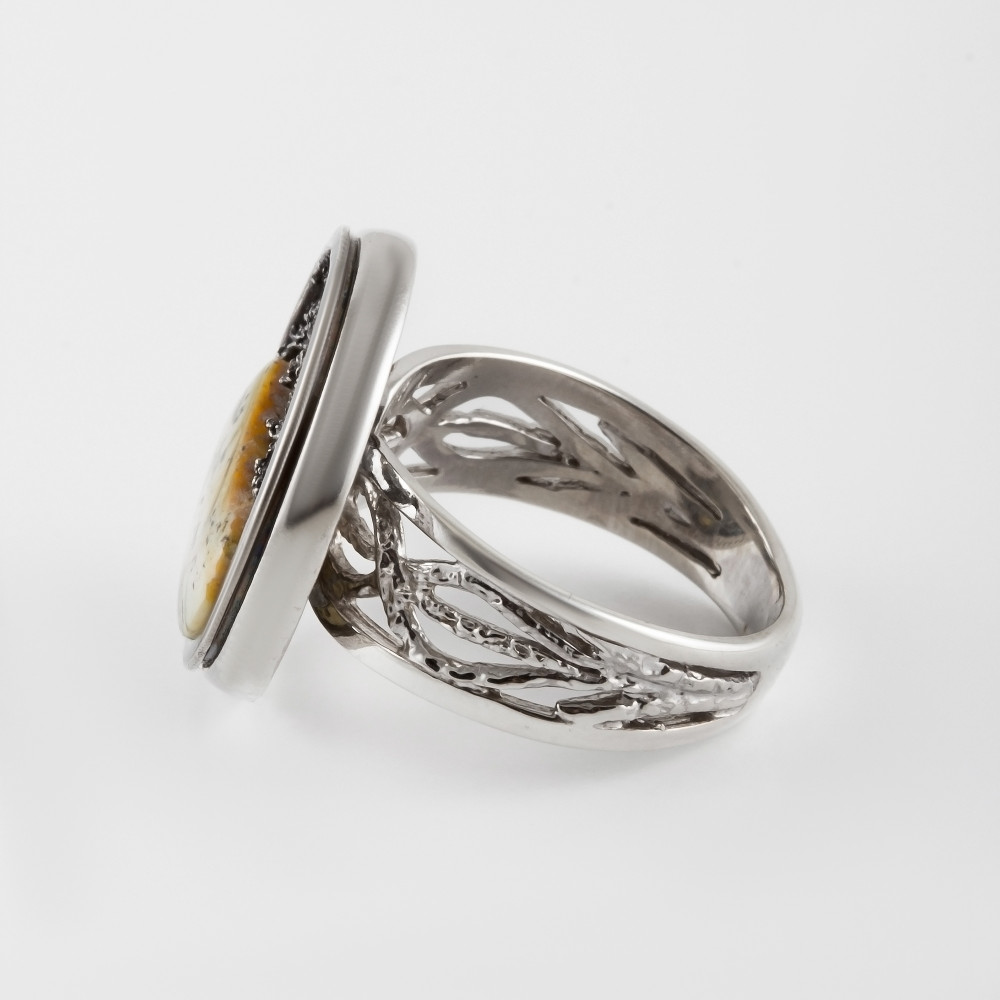Серебряное кольцо Медведев со вставками из полудрагоценных камней () 8М1065011005-3, размеры от 17 до 18