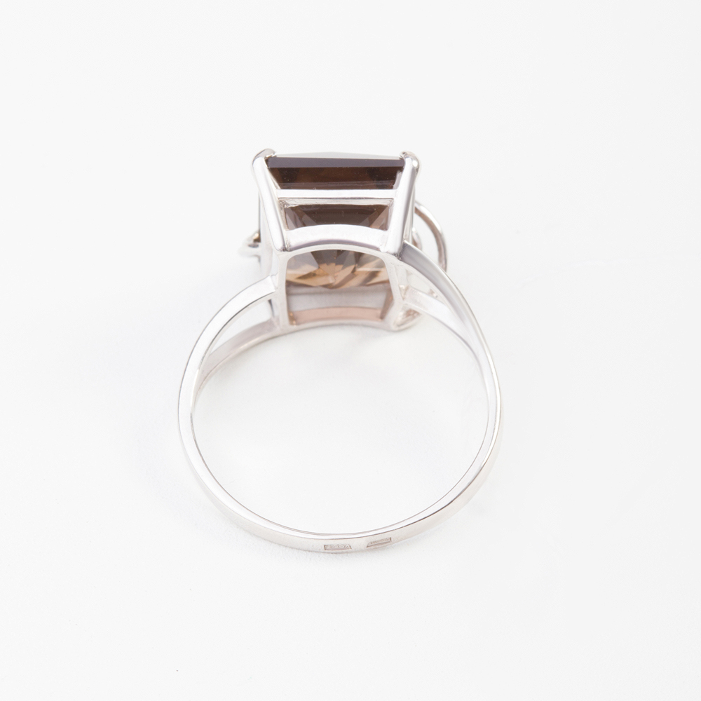 Серебряное кольцо Вероника со вставками из полудрагоценных камней (раухтопаз) 3ВК620-014ТР, размеры от 17 до 19