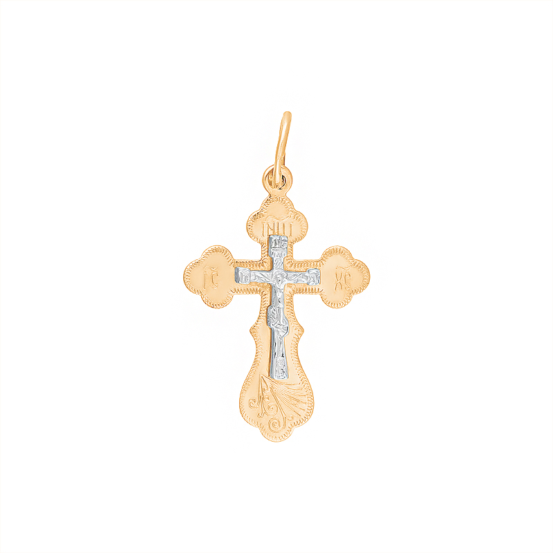 Золотой крест Efremof из красного золота 585 пробы ЮПП1802347