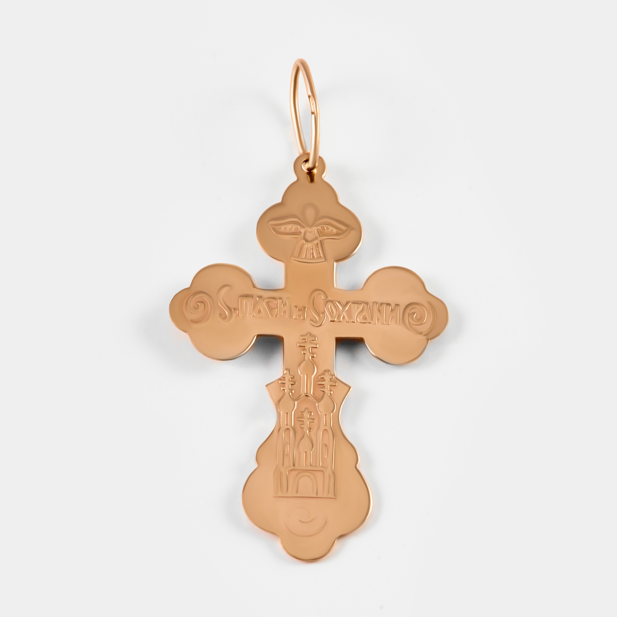 Золотой крест Вознесенский из красного золота 585 пробы 6В21-005