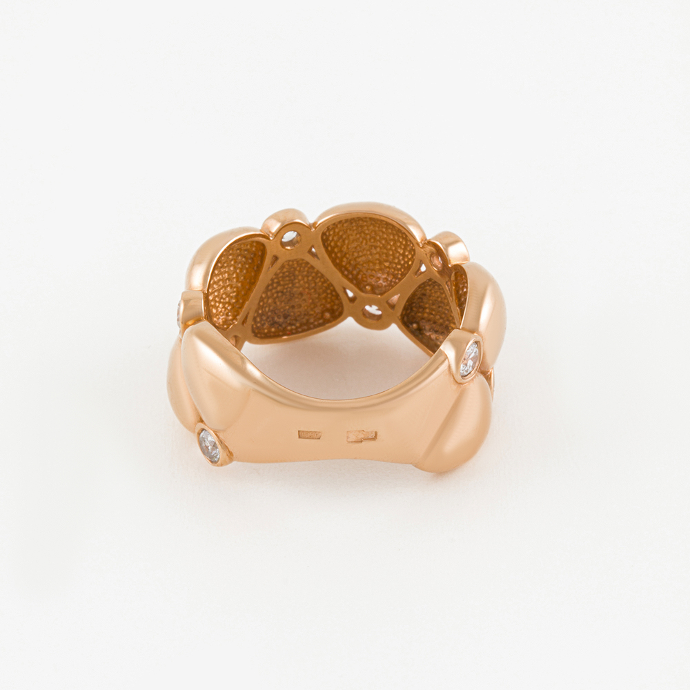 Золотое кольцо Вероника из красного золота 585 пробы  со вставками (фианит) 3ВК130-655, размеры от 16 до 19.5