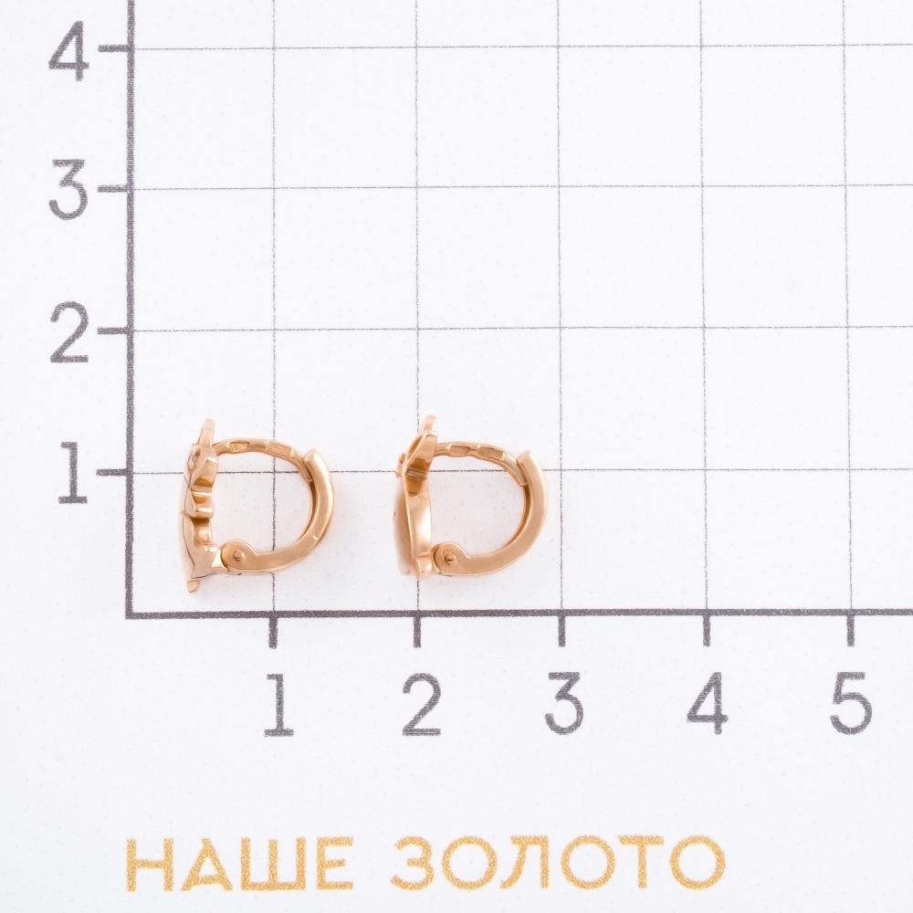 Золотые серьги детские New gold из красного золота 585 пробы  со вставками (фианит) НЮ105000293065