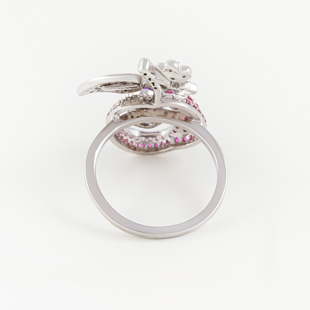 Серебряное кольцо Випголд  со вставками (фианит) ВПК85КЛ, размеры от 16.5 до 18.75