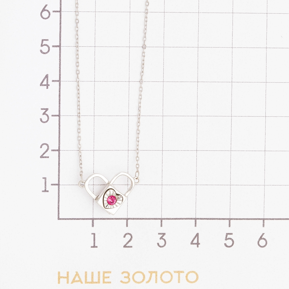 Серебряное колье Випголд  со вставками (фианит) ВПКЛ185, размеры от 40 до 45