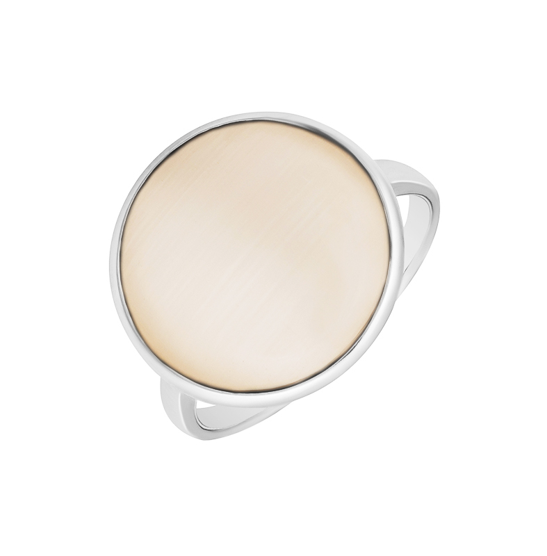 Серебряное кольцо Випголд со вставками из полудрагоценных камней (кошачий глаз) ВПК106КЛ, размеры от 17.25 до 20