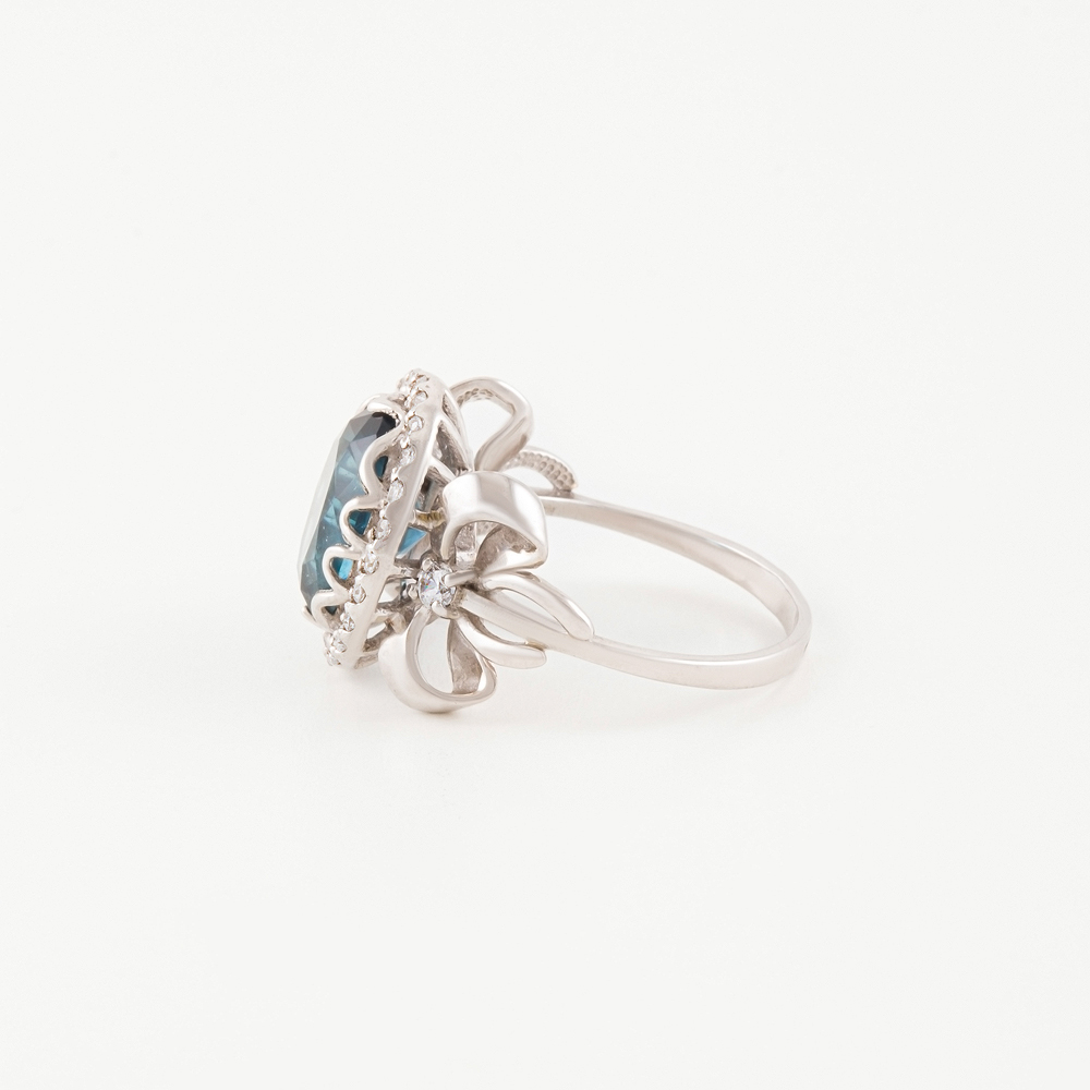 Серебряное кольцо Серебряный дождь  со вставками ( и фианит) ДХКР-079-2, размеры от 16.5 до 20.5