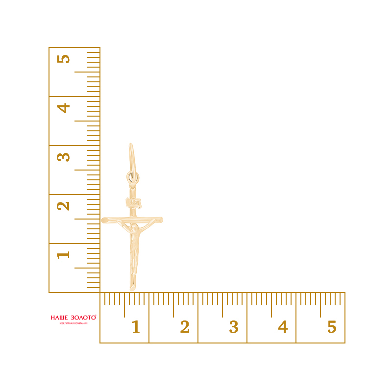 Золотой крест Жасмин из красного золота 585 пробы ЖНХПРП100136-Р