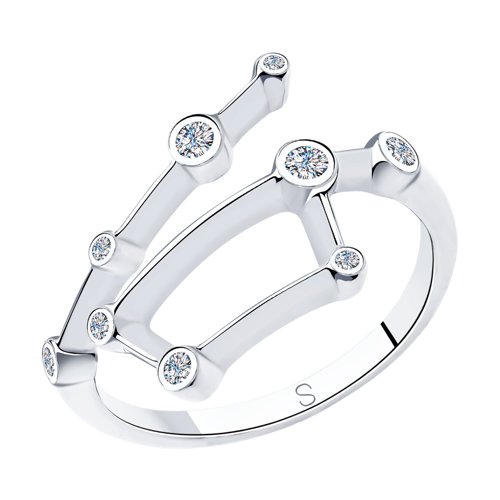 Серебряное кольцо Sokolov  со вставками (фианит) ДИ94013061, размеры от 17 до 18