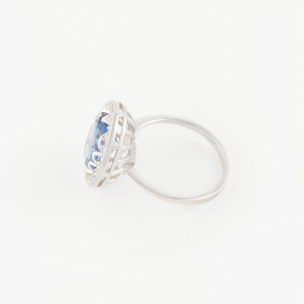 Серебряное кольцо Серебряный дождь  со вставками (фианит и ) ДХКР-115-2, размеры от 17.5 до 19.5