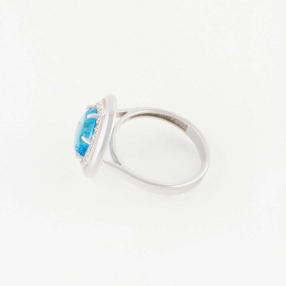 Серебряное кольцо Серебряный дождь  со вставками (фианит и ) ДХКР-108-3, размеры от 17.5 до 19.5