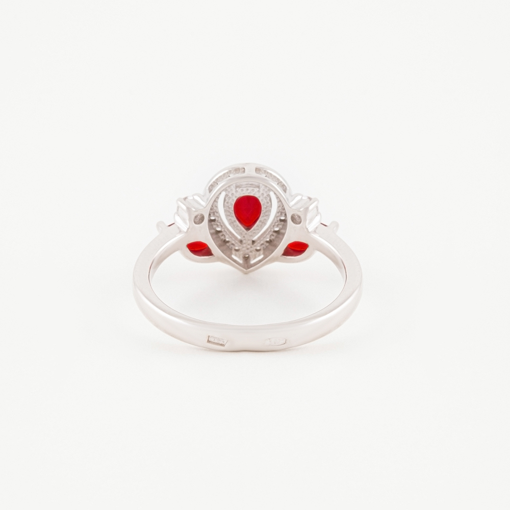 Серебряное кольцо Серебряный дождь  со вставками (фианит и ) ДХКР-114-12, размеры от 17.5 до 19