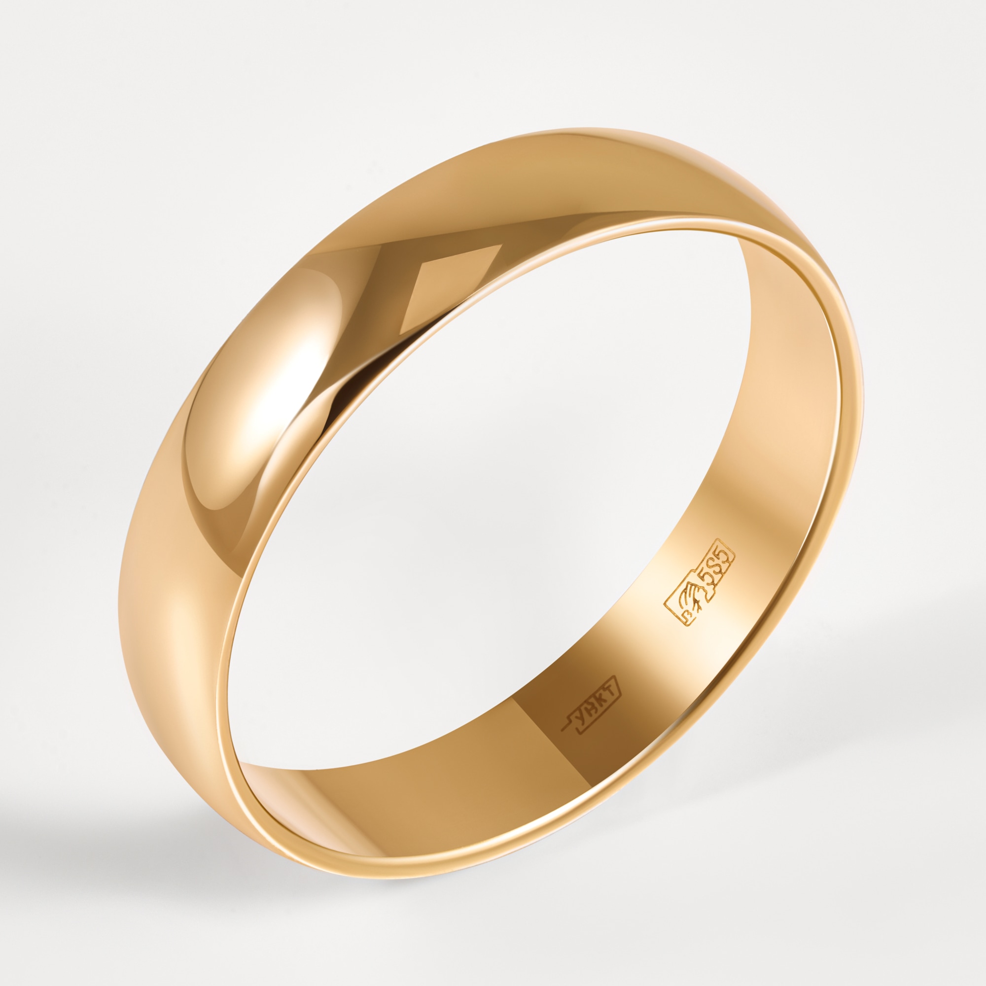 Золотое кольцо обручальное Топаз из желтого золота 585 пробы ТЗТ90001016, размеры от 15.5 до 21.5