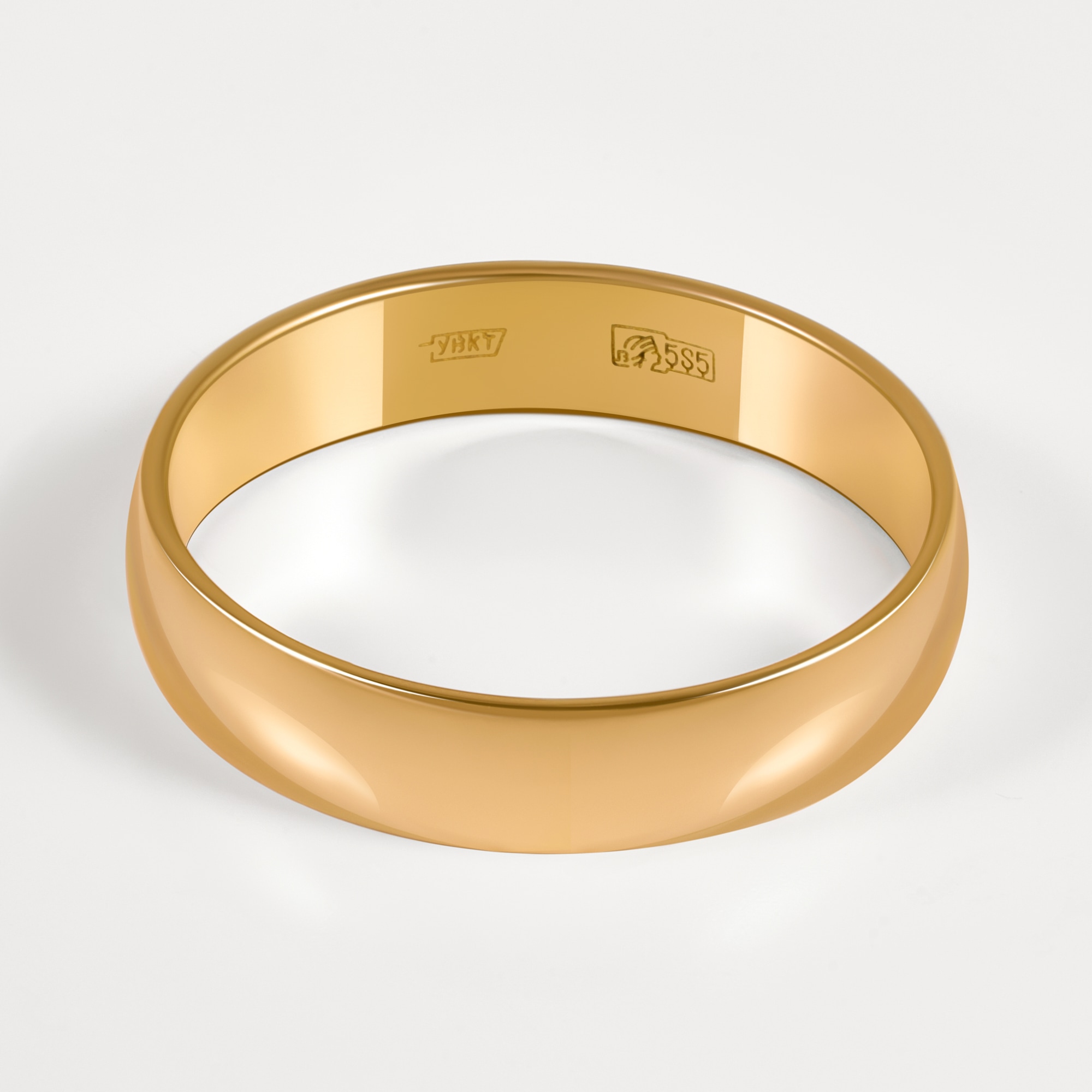 Золотое кольцо обручальное Топаз из желтого золота 585 пробы ТЗТ90001016, размеры от 15.5 до 21.5