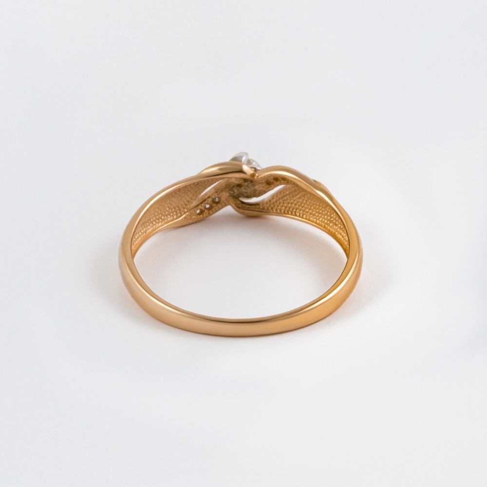 Золотое кольцо Бриллиант союз из красного золота 585 пробы со вставками из драгоценных камней (бриллиант) ЫЗ5-3097-103-1К, размеры от 15.5 до 19
