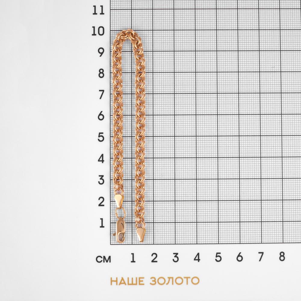 Золотой браслет Топаз из красного золота 585 пробы ТЗБПГР00510080, размеры от 16 до 65