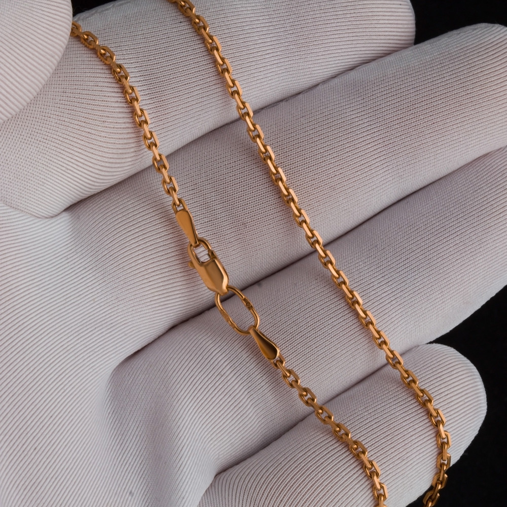 Золотая цепочка Бронницкий ювелир из красного золота 585 пробы якорная 060 БЮ110601414, размеры от 45 до 550