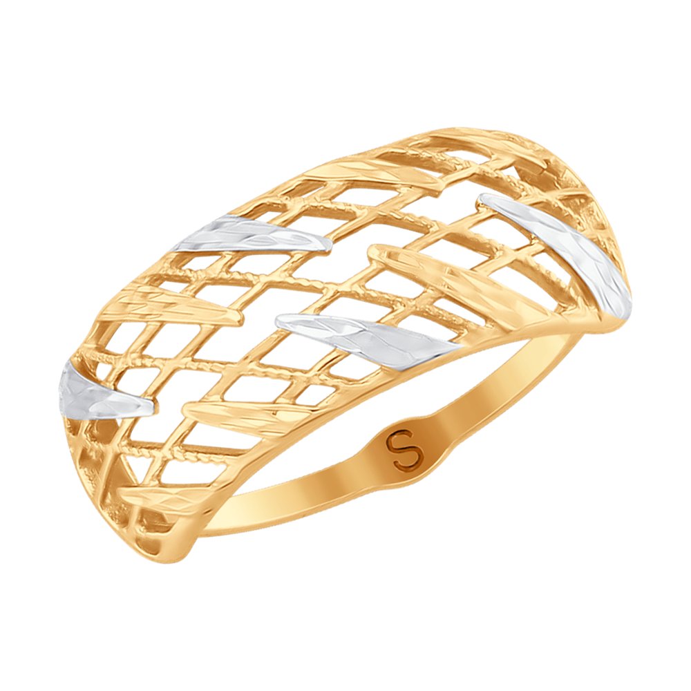 Золотое кольцо Sokolov из красного золота 585 пробы ДИ018025, размеры от 17 до 19.5
