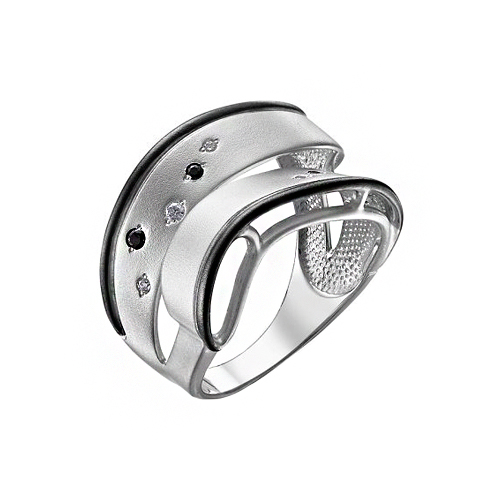 Серебряное кольцо Дельта (delta)  со вставками (фианит) ДП1100055С, размеры от 18.5 до 18.5