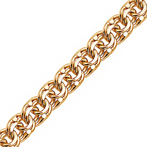 Золотая цепочка Вознесенский из красного золота 585 пробы 6ВБГ50, размеры от 45 до 55