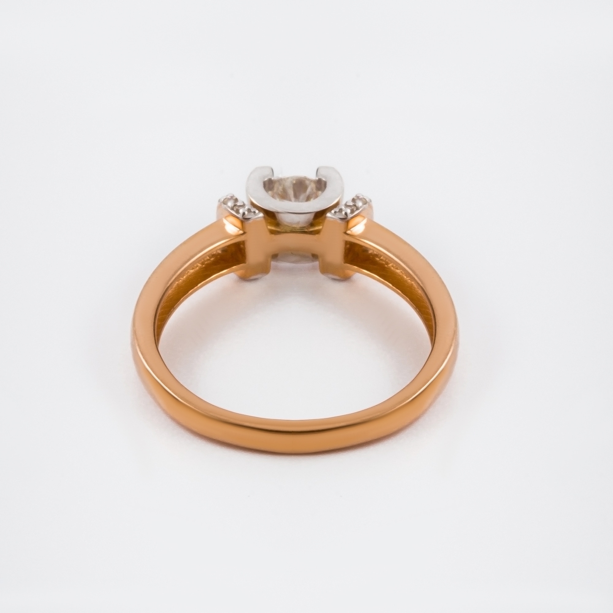 Золотое кольцо Клондайк из красного золота 585 пробы со вставками из драгоценных камней (бриллиант) ЛХ01-01092-02-106-01-01, размеры от 15.5 до 20.5