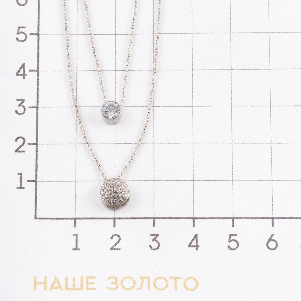 Серебряное колье Адамант  со вставками (фианит) АД8720030С, размеры от 40 до 40