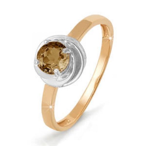 Золотое кольцо Дельта (delta) из красного золота 585 пробы со вставками из полудрагоценных камней (топаз) ДП310851, размеры от 15.5 до 18.5