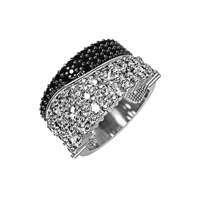 Серебряное кольцо Арина  со вставками ( и фианит) 3А1031331-81111-S, размеры от 17 до 22