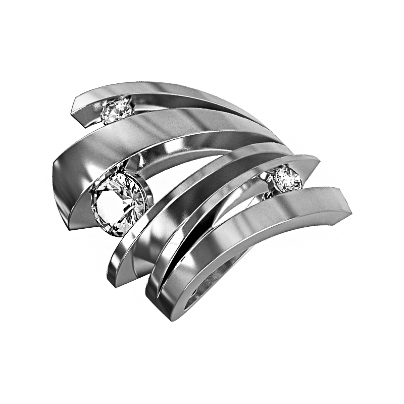 Серебряное кольцо Арина  со вставками (фианит) 3А1031001-01210, размеры от 16 до 22