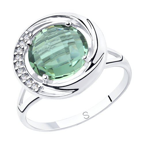 Серебряное кольцо Sokolov  со вставками (фианит и ) ДИ92011806, размеры от 17 до 19.5
