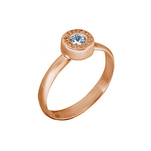 Золотое кольцо Аллегро из красного золота 585 пробы  со вставками () 7А11674, размеры от 16.5 до 18.5