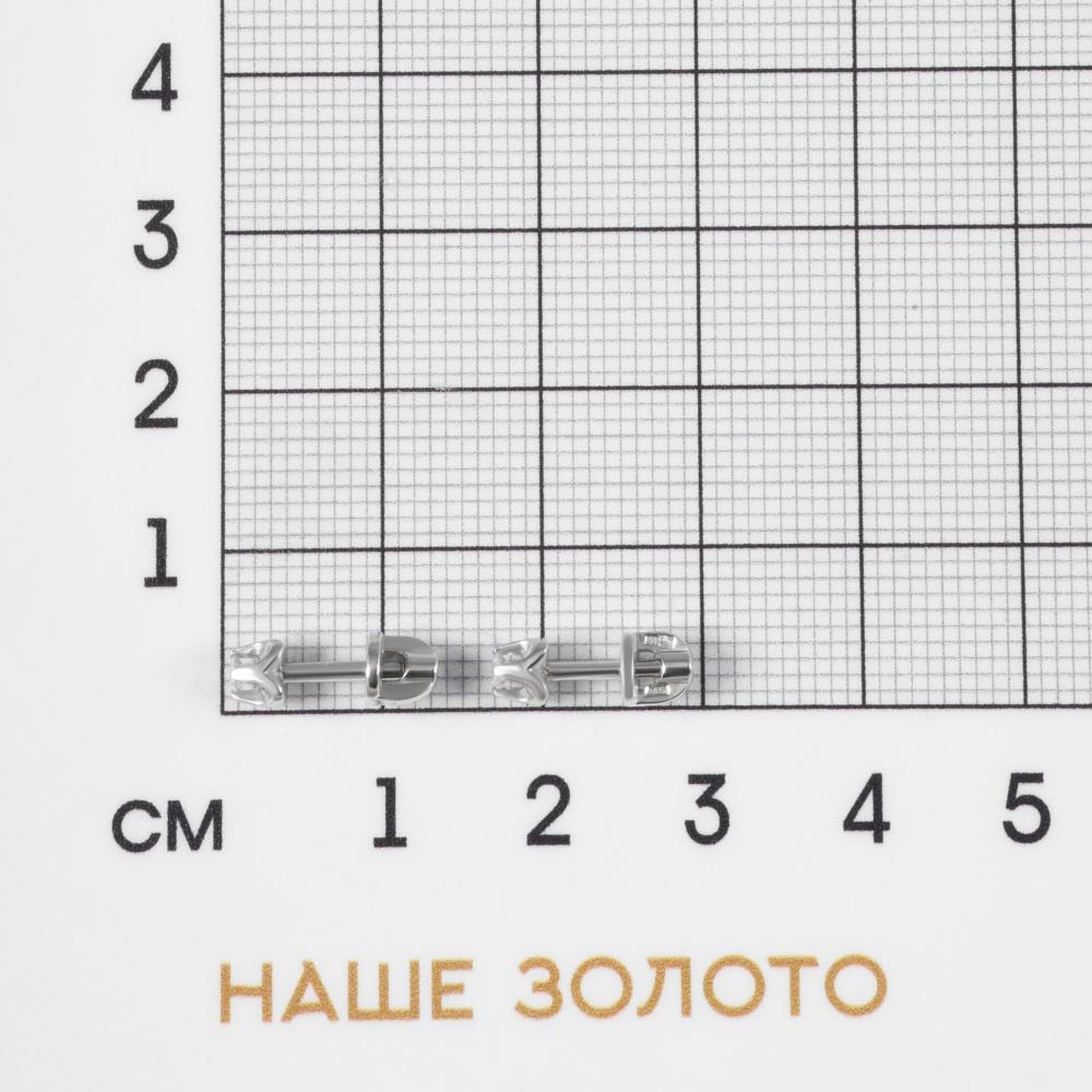 Золотые серьги гвоздики Ювелирные традиции из красного золота 585 пробы со вставками из драгоценных камней (бриллиант) ЮИС210-822