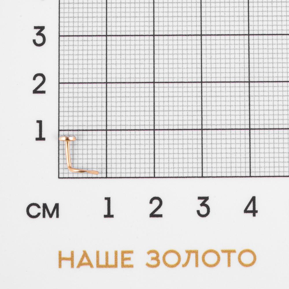 Золотой пирсинг Efremof из красного золота 585 пробы  со вставками (фианит) ЮПП1323937