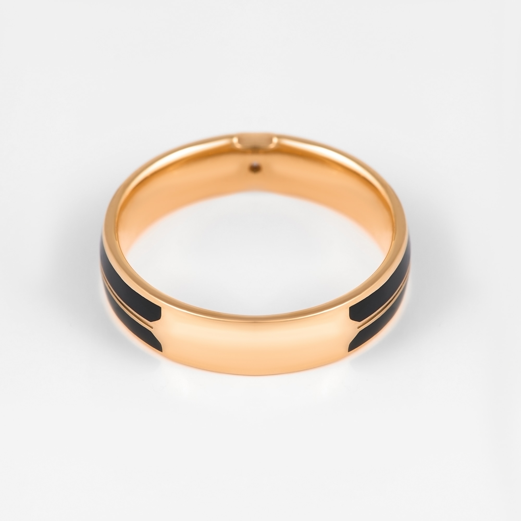Золотое кольцо обручальное Shulga из красного золота 585 пробы со вставками из драгоценных камней (бриллиант и ) ШЛКЭЧ-04/1, размеры от 18 до 22