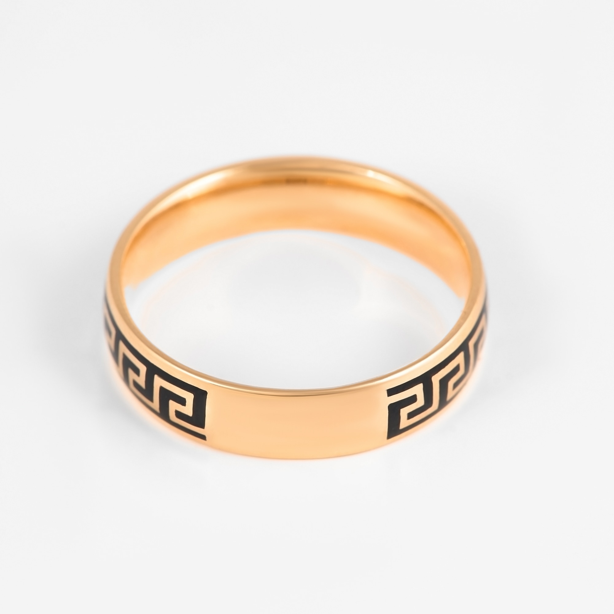 Золотое кольцо обручальное Shulga из красного золота 585 пробы  со вставками () ШЛКЭЧ-08/1, размеры от 20 до 20.5
