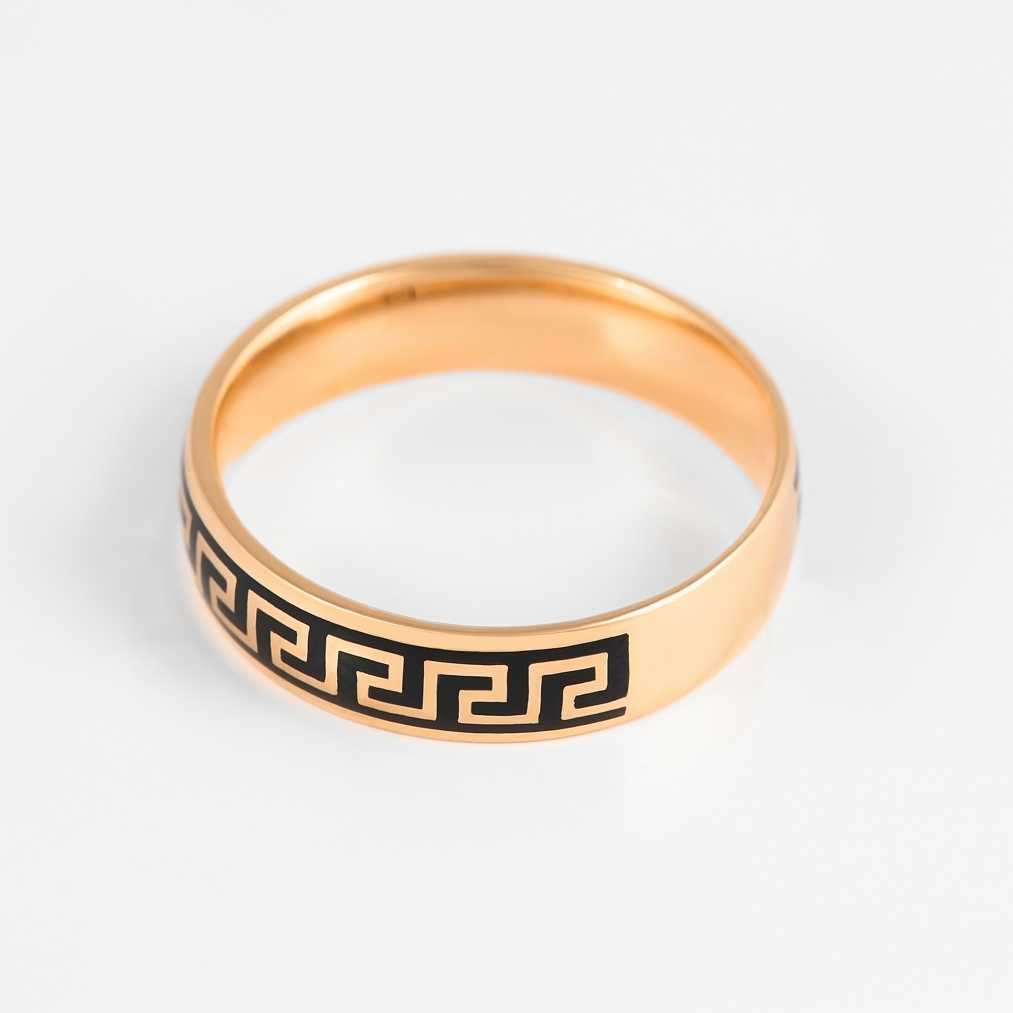 Золотое кольцо обручальное Shulga из красного золота 585 пробы  со вставками () ШЛКЭЧ-08/1, размеры от 20 до 20.5