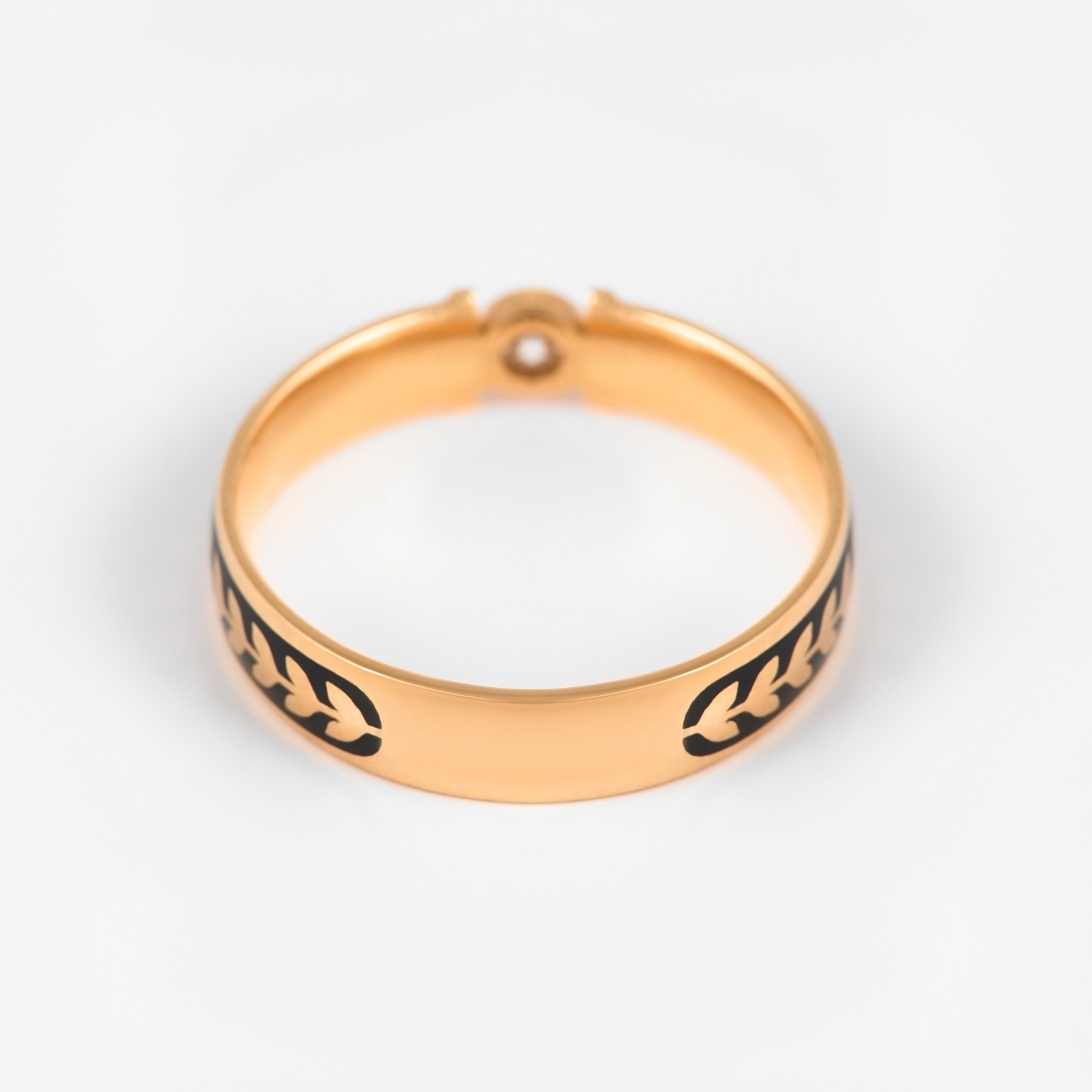 Золотое кольцо обручальное Shulga из красного золота 585 пробы со вставками из драгоценных камней (бриллиант и ) ШЛКЭЧ-25/1, размеры от 21 до 21