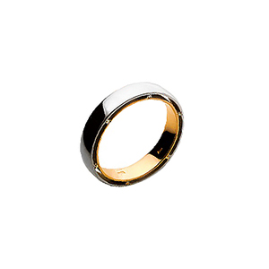 Золотое кольцо обручальное Shulga из белого и красного золота 585 пробы со вставками из драгоценных камней (бриллиант) ШЛК-402М, размеры от 17 до 20