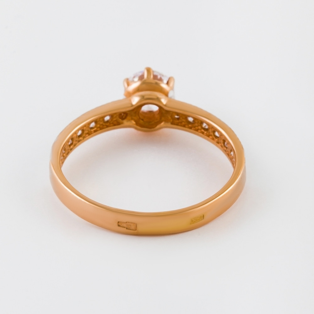 Золотое кольцо Иллада  из красного золота 585 пробы  со вставками (фианит) 2И110080, размеры от 16 до 20.5