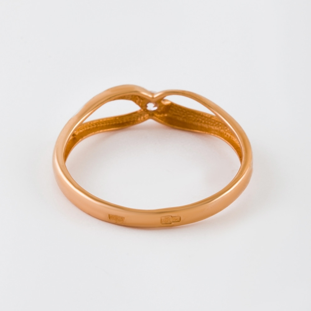 Золотое кольцо Иллада  из красного золота 585 пробы  со вставками (фианит) 2И210077, размеры от 15.5 до 19
