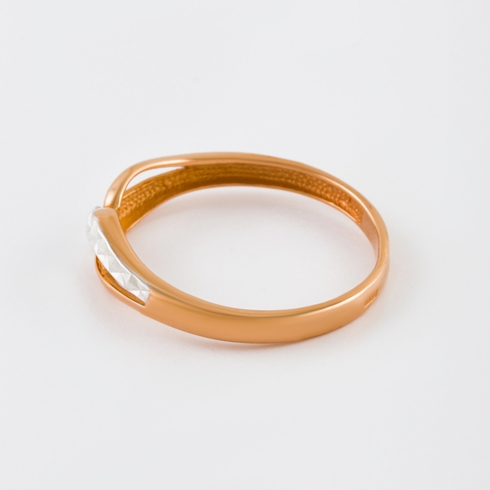Золотое кольцо Иллада  из красного золота 585 пробы  со вставками (фианит) 2И210077, размеры от 15.5 до 19