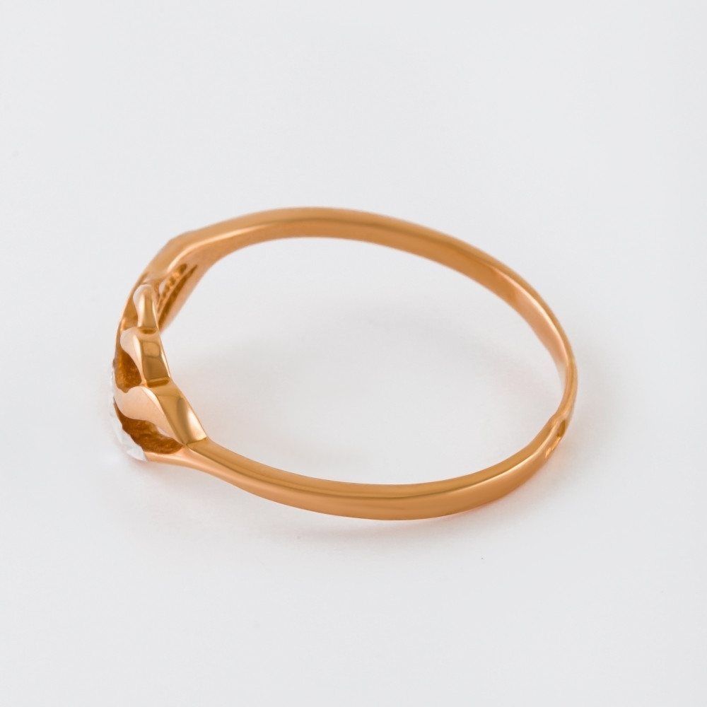 Золотое кольцо Иллада  из красного золота 585 пробы  со вставками (фианит) 2И210088, размеры от 16.5 до 18.5