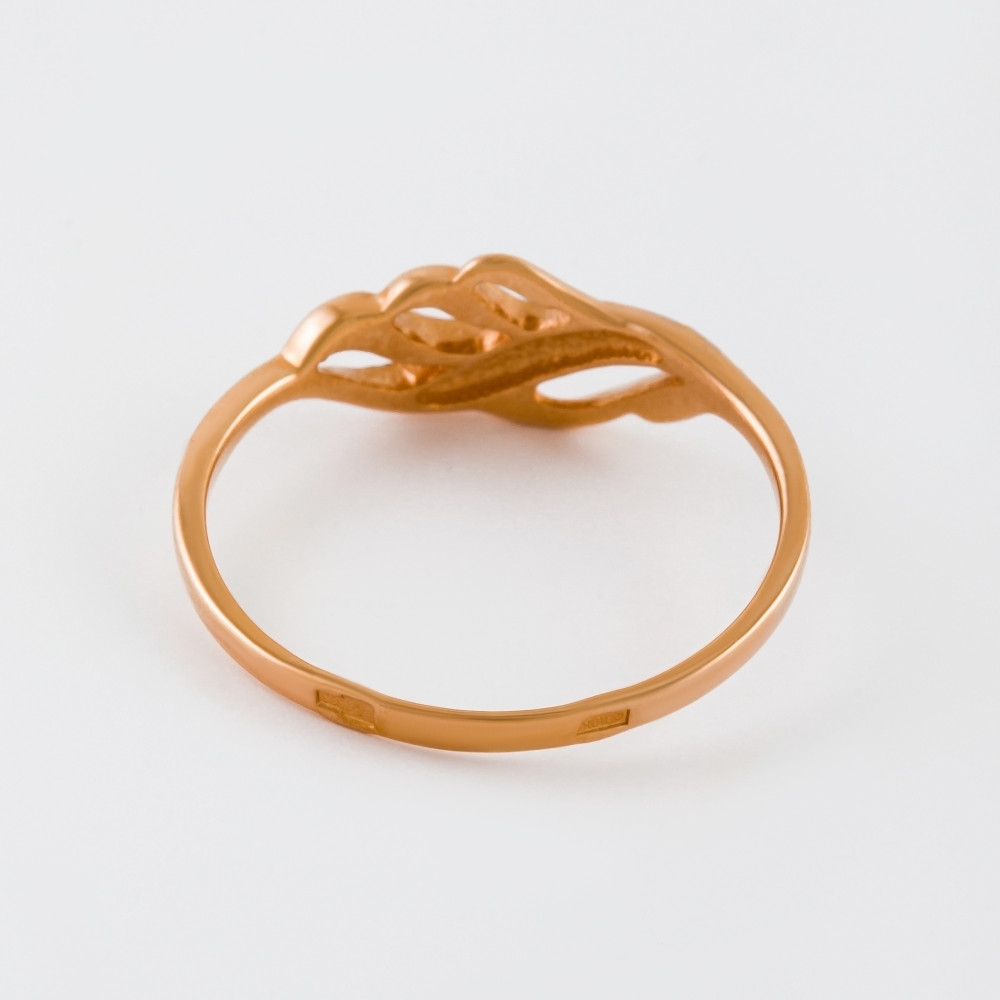 Золотое кольцо Иллада  из красного золота 585 пробы  со вставками (фианит) 2И210088, размеры от 16.5 до 18.5