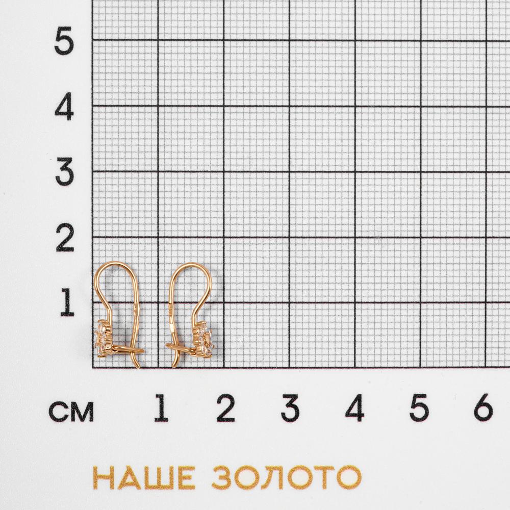 Золотые серьги детские Иллада  из красного золота 585 пробы  со вставками (фианит) 2И120502