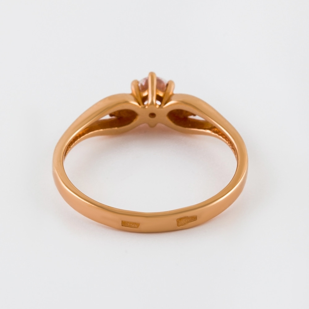 Золотое кольцо Иллада  из красного золота 585 пробы  со вставками (фианит) 2И11-0872, размеры от 15 до 17