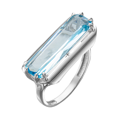 Серебряное кольцо Ювелирные традиции  со вставками (кристалл) ЮИК630-5762ЮкрТ, размеры от 17 до 20