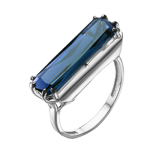 Серебряное кольцо Ювелирные традиции  со вставками (кристалл) ЮИК635-5762ЮкрТЛ, размеры от 17 до 20