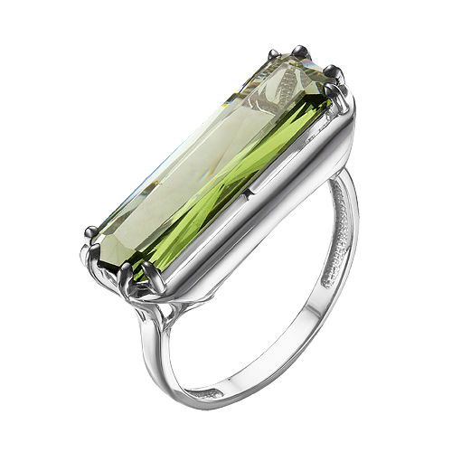 Серебряное кольцо Ювелирные традиции  со вставками (кристалл) ЮИК635-5762ЮкрТрм, размеры от 17 до 20