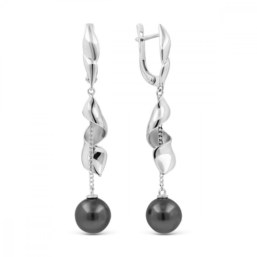 Серебряные серьги подвесные Серебро россии  со вставками () РОС-3595РК805