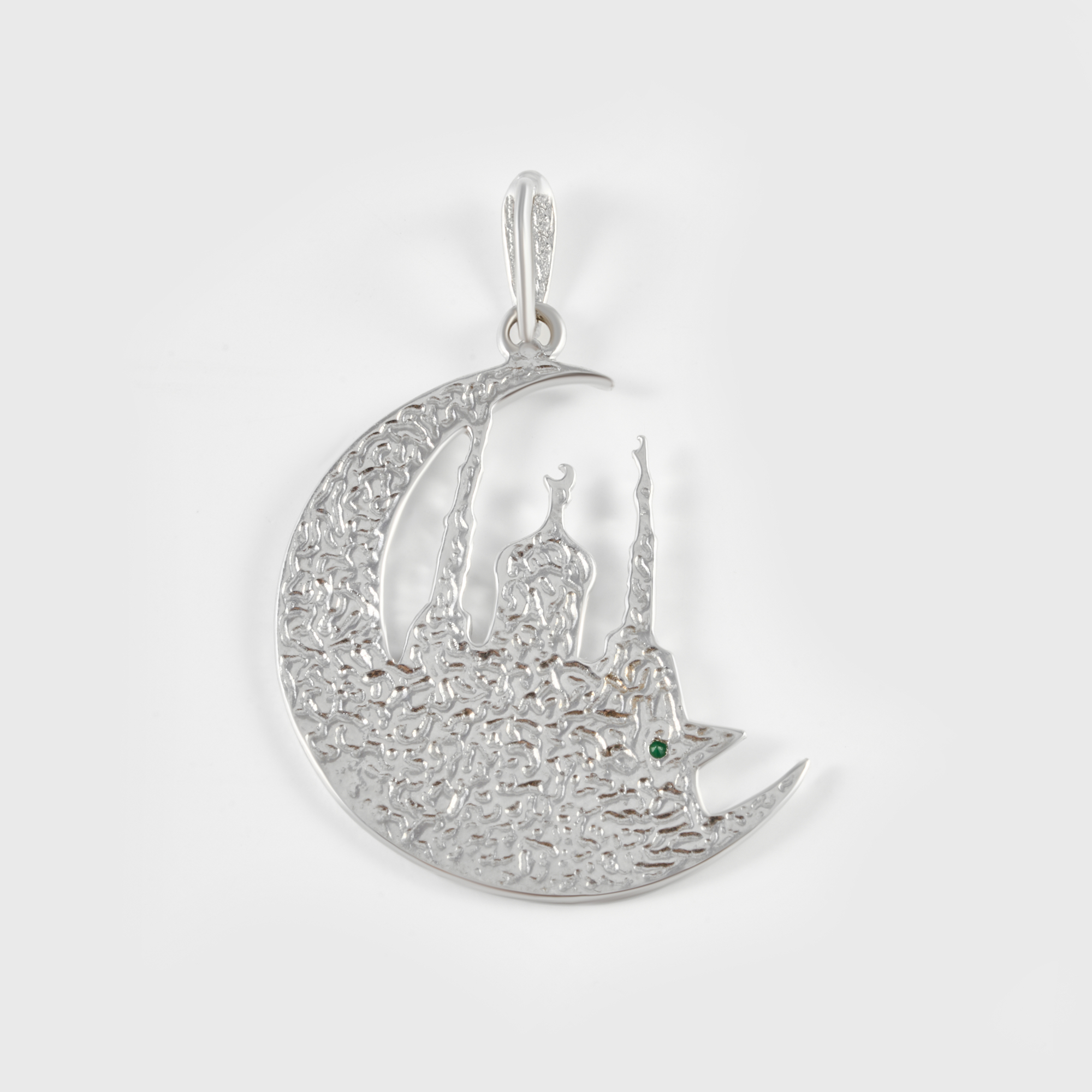 Серебряная мечеть Серебро россии из серебра с родированием  со вставками (фианит) РОМП-03Р